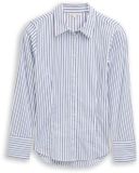 Tom Tailor - Getailleerde popeline overhemdblouse - Maat 36 - white blue poplin stripe