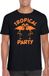 Bellatio Decorations Tropical party T-shirt heren - met glitters - zwart/oranje -carnaval/themafeest XL