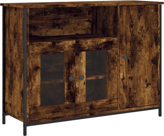 vidaXL Dressoir 100x35x75 cm bewerkt hout gerookt eikenkleurig