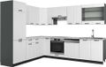 Vicco Hoekkeuken Fame-Line, Wit Landhuis/Antraciet, 287 x 227 cm, WB Marmer