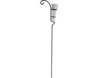 Merkloos / Sans marque Talen Tools Regenmeter - metaal/glas - 40 ml - steel 105 cm - tuinaccessoire buiten - pluviometer - neerslagmeter