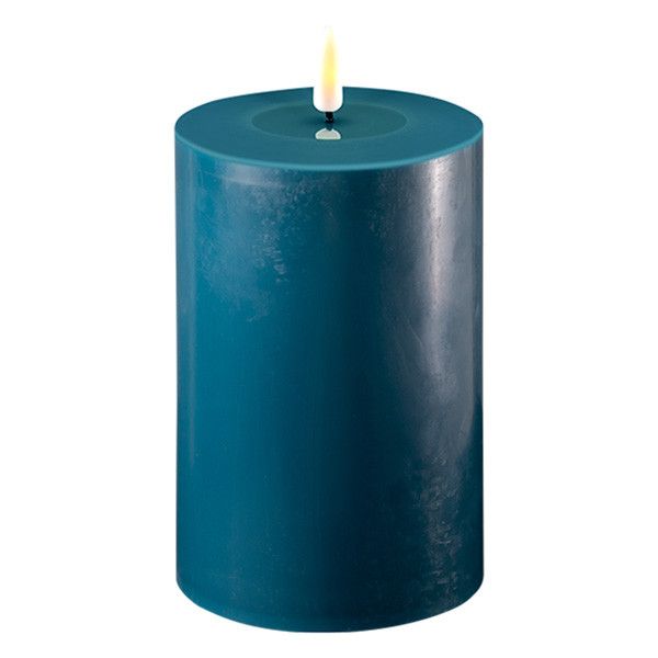 LED Candle 10 x 15 cm | Petroleum | 3D Flame | Deluxe HomeArt