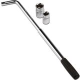 PHILIPS Dunlop Wielmoersleutel - Wielsleutel Telescopisch 34-55cm - met 2 Dubbele Doppen 17/19mm-21/23mm - Staal - Zilver/Zwart