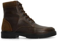 Manfield Taupe Leren Veterboots Heren Maat 45