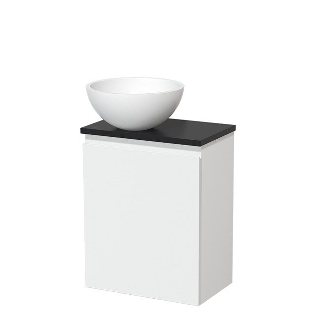 Maxaro Modulo Toiletmeubel 41 cm Mat Wit - Mat Zwart Blad