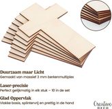Creative Deco 10 x Houten Vormen Kruis | 20 x 12,5 cm | Multiplex | Perfect voor Verf, Versieren, Cadeau en Decoupage, DIY