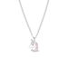 Lucardi Kinderen Ketting unicorn emaille - Echt Zilver - Ketting - Cadeau - 38 cm - Zilverkleurig
