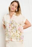 LolaLiza Blouse C Floflo 05703107 1013 Vanilla Pastel Dames Maat - W50