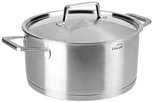 Lacor BRATENPOT MET deksel Foodie 28X12,5 cm, roestvrij staal, grijs, 28 cm