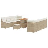 vidaXL Tuinbank Set Beige Poly Rattan