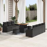 vidaXL Tuinbank Set 10-delig Zwart