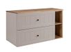 3xE living Meuble sous-lavabo 100 cm, 2 tiroirs, cachemire/chêne Craft