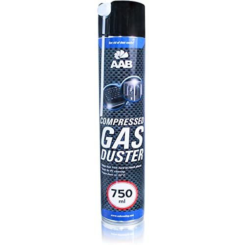 AABCOOLING AAB Compressed Gas Duster 750ml - Compressed Air for Cleaning Computer, Keyboard, and Other Office Equipment, Laptop Cleaner, PC Cleaning Kit, Air Duster, Can of Air, Aerosol Duster, Canned Air
