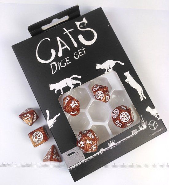 Cats Dice Set - Muffin (Bruin) - 20 Vlakken - Kunststof