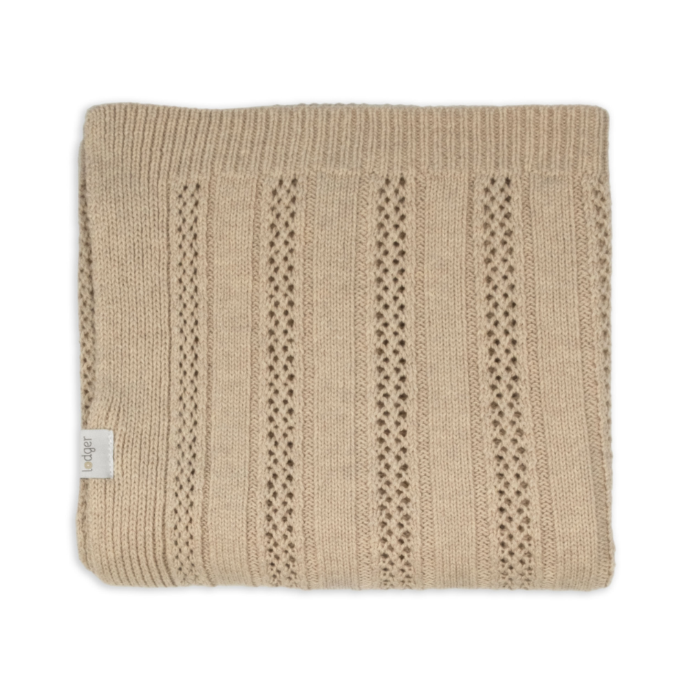 Lodger Deken Dreamer Pointelle Merino 80x100 Beige
