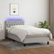 Maison Exclusive - Lit boxspring avec matelas et éclairage LED, gris, 100x200 cm, textile