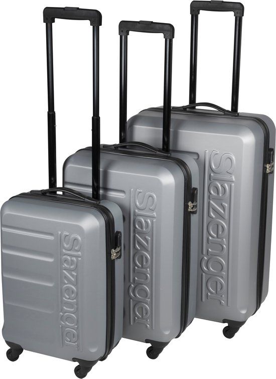 Slazenger Kofferset 3-Delig - Grijs - Cijferslot - 88L/55L/33L
