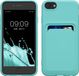 kwmobile telefoonhoesje geschikt voor Apple iPhone SE (2022) / SE (2020) / 8 / 7 - Hoesje met pasjeshouder - TPU case in mintgroen
