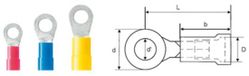 Weidmüller 9200090000 cosse à œillet Section transversale (max.): 1.50 mm² Diamètre du trou: 4.3 mm Partiellement isolé Rouge 100 pc