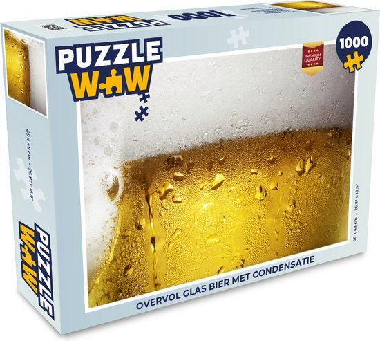 MuchoWow Puzzel Overvol glas bier met condensatie - Legpuzzel - Puzzel 1000 stukjes volwassenen - Sinterklaas cadeautjes - Sinterklaas voor grote kinderen