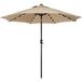 Yaheetech parasol avec éclairage solaire - 32 LED - Ø 9 ft - couleur Tan