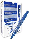 Pentel Permanente markeerstift N60 Blauw Aluminium 12 Stuks