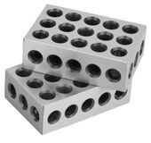 Bloc en acier trempé - Hexaèdre - Blocs de serrage parallèles pour fraisage - 23 trous - Précision 0,0001 - Convient aux machines-outils