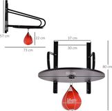 HOMCOM Speed Bag Platform - Staal - 60x73x80cm - Rood