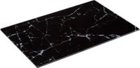 5Five Snijplank/Serveerplank van Glas - Rechthoek - Zwart met Marmer Print - 30 x 20 cm
