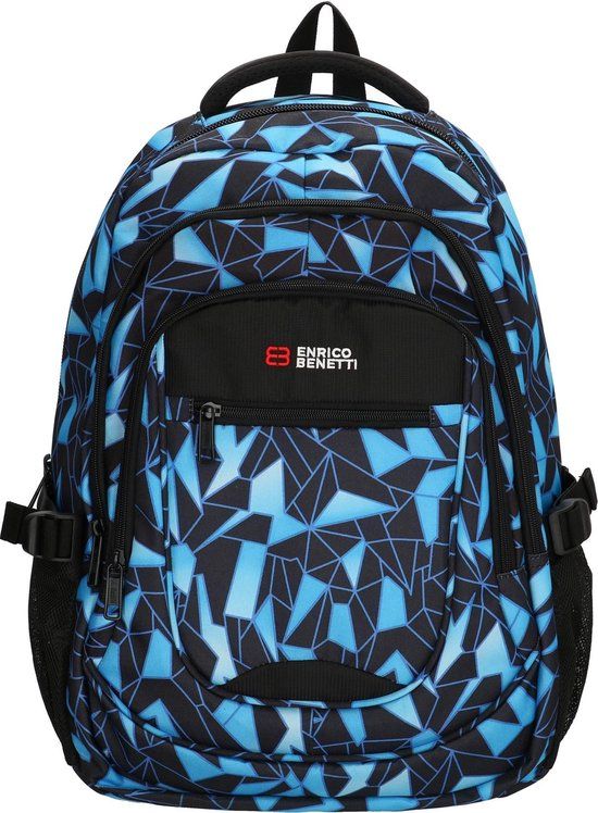 Enrico Benetti Santa Cruz Laptop Rugzak - Zwart/Aqua - Polyester - 2021
