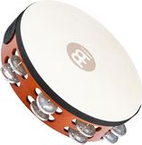 Meinl Percussion TAH2A-AB Headed Wood Tambourine met aluminium klemmen (2 rijen), 25,40 cm (10 inch) diameter, Afrikaanse bruin