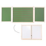 roba Tafel, groot hangbord opvouwbaar met schilderbord magnetisch wit & krijtbord/schrijfbord gelijnd, schoolbord, kinderbord hout, naturel