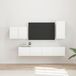 Maison Exclusive - Étagère murale TV, set de 4 pièces, blanc laqué, panneau de particules