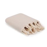 Bankhoes geruit 170 x 230 cm beige