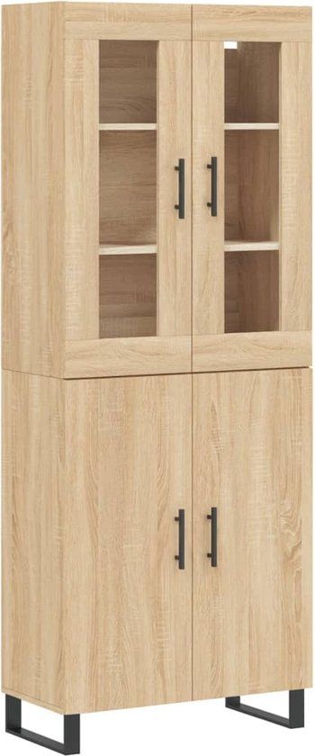 vidaXL Hoge kast 69,5x34x180 cm bewerkt hout sonoma eikenkleurig