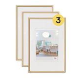 walther design New Lifestyle Fotolijst, set van 3, goudkleurig, 18 x 24 cm