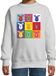Bellatio Decorations Kersttrui/sweater voor jongens/meisjes - pop art - grijs - Kerst rendier 98/104