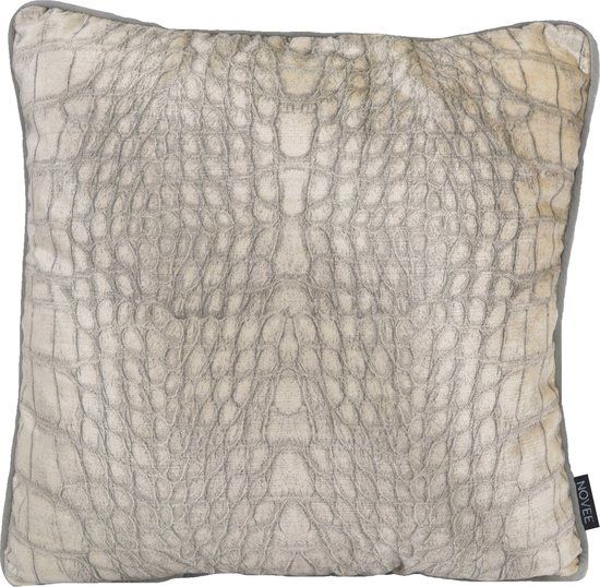 NOVÉE Velvet Silver Snake Pillowcase - 45x45cm - Animal Print - Modern Style
