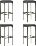 Maison Exclusive - Lot de 4 tabourets de bar avec coussins, en polyrotin gris