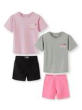 Minoti Meisjes kleding set meisjes 4-delig 100% katoen - grijs