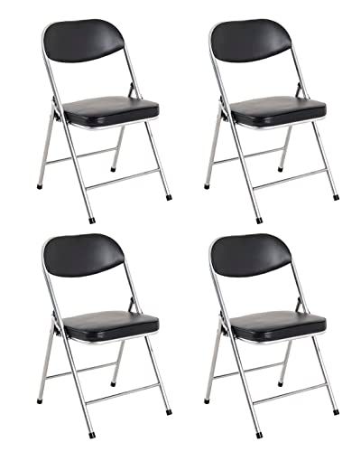 Haku-Möbel Klapstoel set van 4 - metaal - aluminiumzwart - D 53 x B 47 x H 79 cm