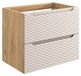 Armoire de salle de bain 70 cm avec façade fraisée – beige + chêne huilé