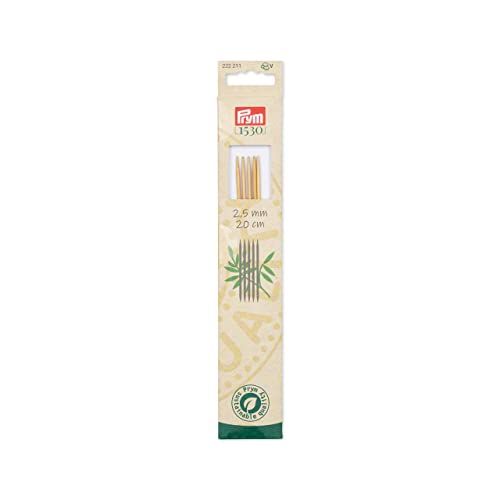 Prym - 1530 Bamboo (20 cm, 2,50 mm) dubbele puntige naald - 1 Stuk