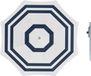 Merkloos Parasol - Wit/blauw - D160 cm - incl. draagtas - parasolharing - 49 cm
