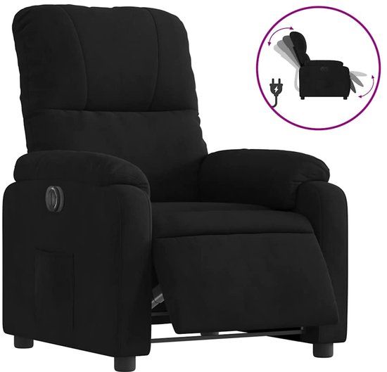 vidaXL Fauteuil Elektrisch Verstelbaar Microvezelstof Zwart