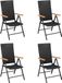 Fauteuils pliants, 4 pièces, en polyrotin, noir.