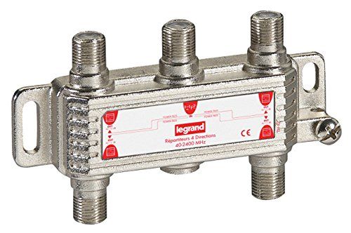 LEGRAND LEG91036 antenneverdeler voor televisie/radio/satellietsignaal, 4 F-bussen