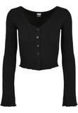 Urban Classics Ladies Cropped Rib Cardigan Zwart XS