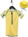 Ducksday Maillot de bain avec chapeau d'été Cala - Unisexe - Jaune/Vert - Taille 86/92
