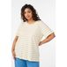 Zizzi gestreepte T-shirt ecru